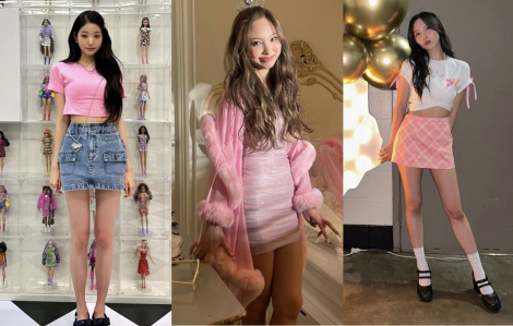 Mỹ nhân Hàn lăng xê xu hướng barbiecore tràn ngập sắc hồng
