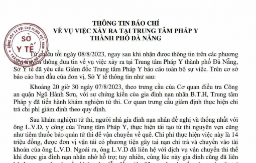 Sở Y tế Đà Nẵng thông tin vụ nhân viên pháp y ngăn xe vào chở thi thể