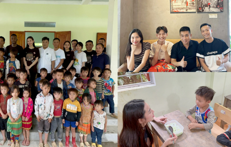 Thùy Tiên, Quang Linh Vlogs khánh thành trường cho trẻ em vùng cao