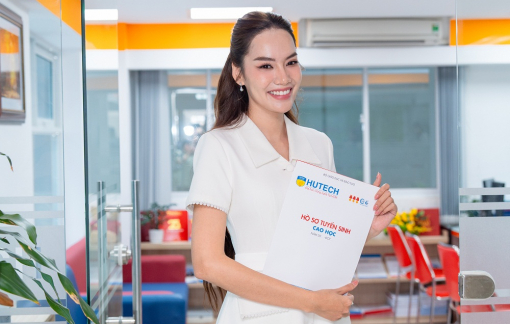 Hoa hậu Lê Hoàng Phương về HUTECH đăng ký học thạc sĩ Quản trị kinh doanh