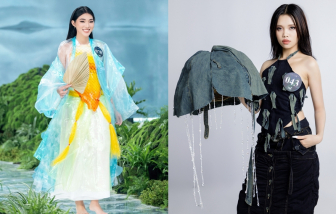 Thí sinh diện trang phục từ nilong, chai nhựa thi ''Miss Earth Việt Nam 2023''