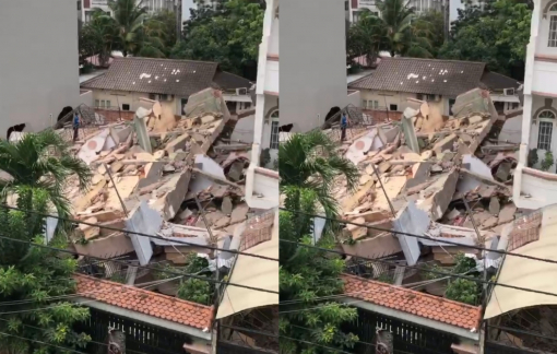 Cứu 7 người bị mắc kẹt trong vụ sập nhà 4 tầng ở quận Bình Thạnh