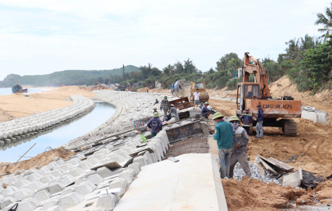 Quảng Ngãi: Nhiều công trình chống sạt lở bờ sông, bờ biển hối hả hoàn thiện trước mùa mưa bão