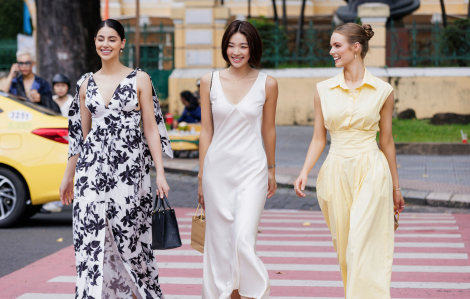 Các người đẹp Hoa hậu Trái đất khoe sắc trên phố Sài Gòn
