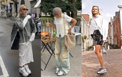 Giày thể thao ánh bạc ''thắp sáng'' thời trang đường phố