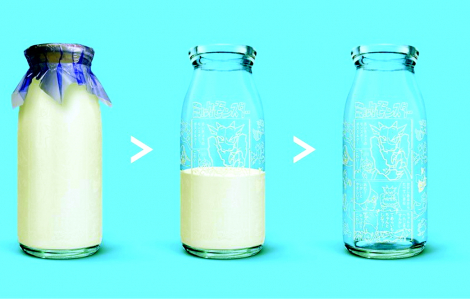 In truyện tranh lên chai để khuyến khích trẻ uống sữa