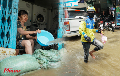 Mưa tạnh 2 ngày, cả khu dân cư vẫn chìm trong biển nước