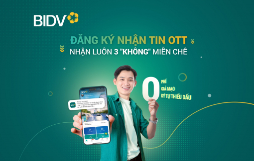 Nhận thông báo biến động số dư với mức phí 0 đồng tại BIDV
