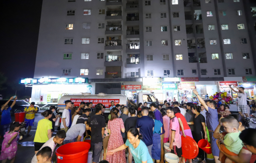 Việc cấp nước đã ổn định, các bể ở khu đô thị Thanh Hà đã đầy nước