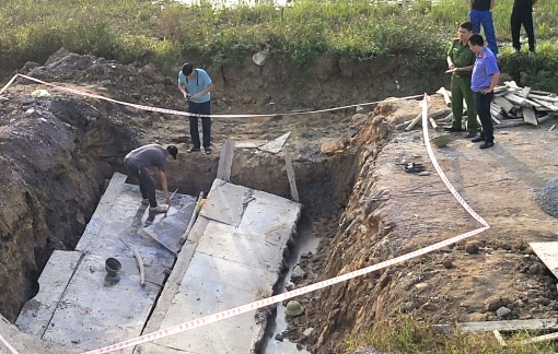 Sập cống hộp đường gom lên cao tốc Bắc Nam, 2 người tử vong