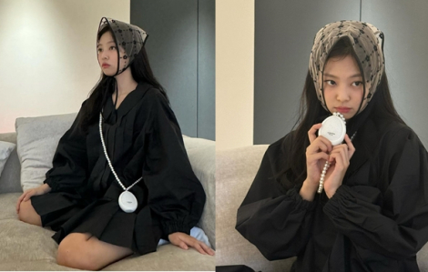 Jennie (Blackpink) lăng xê trở lại mốt quấn khăn lên đầu