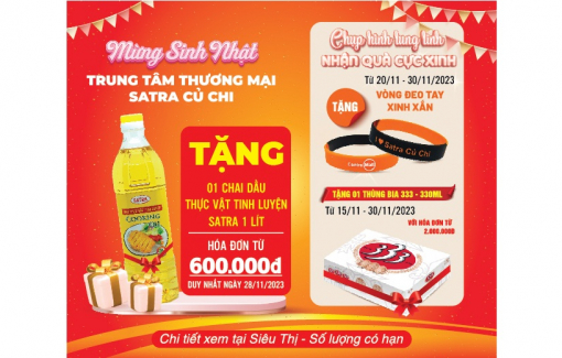 Nhiều quà tặng mừng sinh nhật Trung tâm thương mại Satra Củ Chi