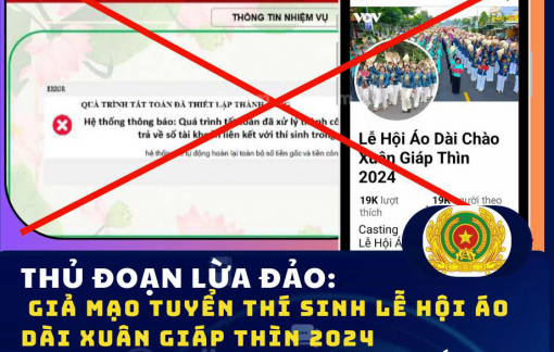 Giả mạo tuyển thí sinh lễ hội áo dài xuân Giáp Thìn 2024 để lừa đảo phụ nữ
