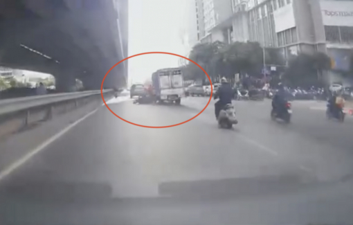 Truy tìm xe tải tông ngã xe máy rồi bỏ chạy