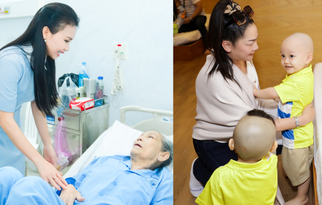 Ca sĩ Như Quỳnh, Cẩm Ly mang quà tết sớm cho bệnh nhân già, trẻ em mồ côi