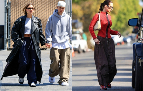 Hailey Bieber, Bella Hadid lăng xê quần baggy cá tính