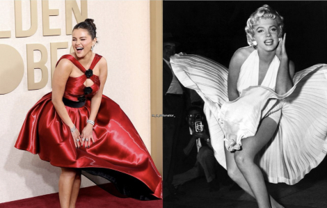 Khoảnh khắc Selena Gomez tại 'Quả cầu vàng 2024' được ví như biểu tượng Marilyn Monroe