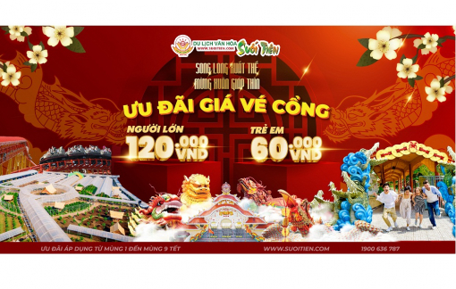 Suối Tiên ưu đãi 20% giá vé, ra mắt vườn nho Mẫu Đơn mừng xuân Giáp Thìn