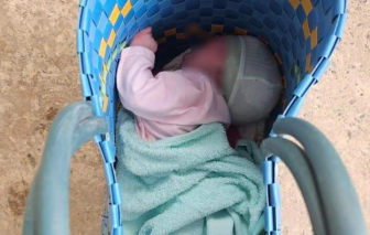 Bé gái sơ sinh đặt trong giỏ xách, bỏ tại chùa Linh Bửu ở Tây Ninh