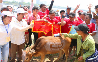 Đội về nhất, nhì giải đua ghe truyền thống TP Huế được tặng bò, heo