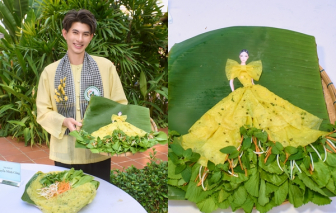 NTK Nguyễn Minh Công tạo hình váy bằng bánh xèo, sinh động như thật