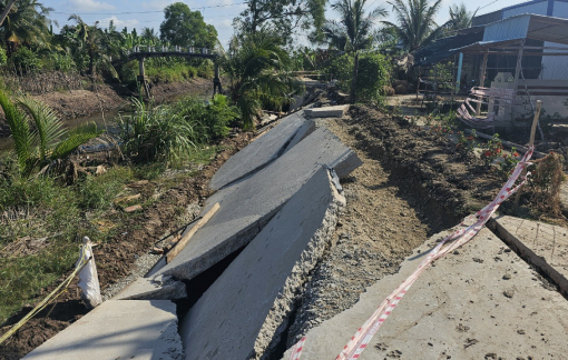 Huyện U Minh Thượng bị thiệt hại khoảng 100 tỉ đồng do sụt lún, sạt lở