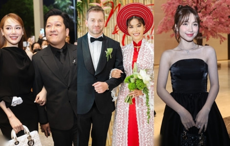 Dàn sao Việt xúng xính váy áo dự lễ cưới Minh Tú