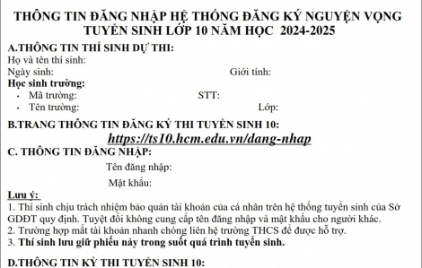 TPHCM nới thêm thời gian cho học sinh đăng ký nguyện vọng lớp Mười