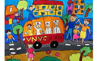 Trẻ em mọi miền gửi gắm mong ước qua tranh vẽ về chủ đề vắc xin