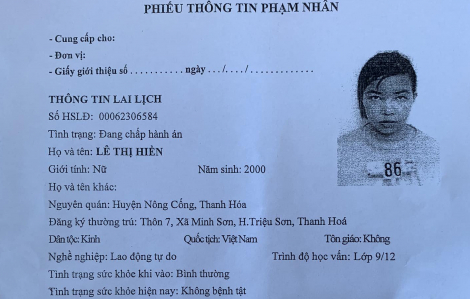 Nữ phạm nhân 24 tuổi bị bắt sau vài giờ “vượt ngục”