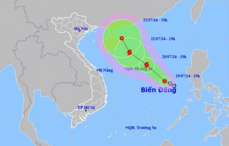 Áp thấp nhiệt đới giật cấp 9, cách quần đảo Hoàng Sa khoảng 420km