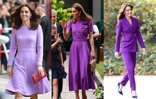 Diện trang phục sắc tím sang trọng như vương phi Kate Middleton