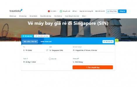 Đặt vé máy bay đi Singapore giá rẻ và tiện lợi với Traveloka