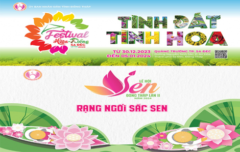 Thi thiết kế logo và bộ nhận diện Festival hoa - kiểng Đất Sen hồng