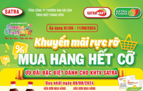 Trải nghiệm “Khuyến mãi rực rỡ - Mua hàng hết cỡ” cùng Hệ thống bán lẻ SATRA