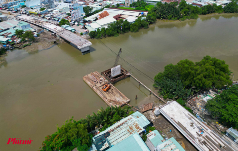 Cầu Rạch Đỉa xây dựng thần tốc, dự kiến thông xe cuối năm nay