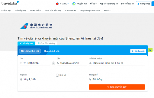 Đặt vé China Southern Airlines trên Traveloka - Lựa chọn hoàn hảo cho hành trình của bạn