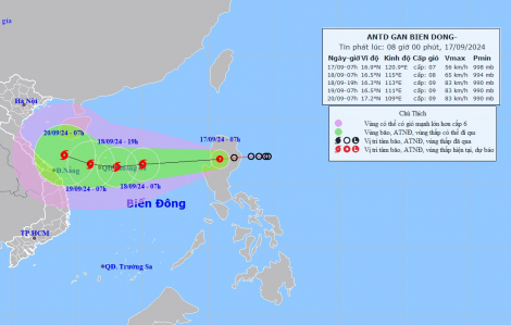 Áp thấp nhiệt đới sẽ mạnh lên thành bão số 4, hướng thẳng miền Trung