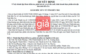 Đến lượt tỉnh Bến Tre phát hiện quyết định giả mạo kiểm tra cơ sở kinh doanh thực phẩm