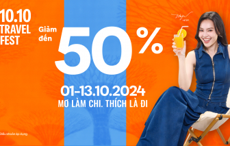 Traveloka 10.10 Travel Fest: Ưu đãi tới 50%