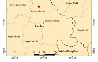 Kon Tum: 8 trận động đất liên tiếp trong sáng 7/10