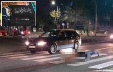 Thi thể rơi từ xe tang xuống đường ở Ba Lan