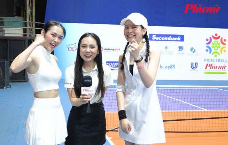 Các vận động viên hào hứng khi tham gia giải đấu Pickleball của Báo Phụ nữ TPHCM