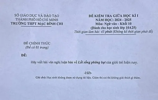 Đề kiểm tra ngữ văn gây tranh cãi, Trường THPT Mạc Đĩnh Chi nói gì?