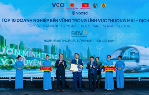 BIDV lần thứ 6 vào Top 10 doanh nghiệp bền vững lĩnh vực thương mại - dịch vụ