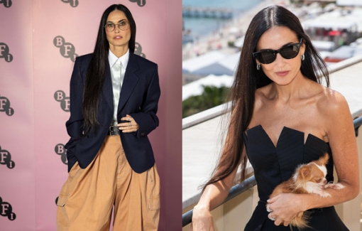 Da mịn màng, tóc bóng mượt của Demi Moore ở tuổi 62