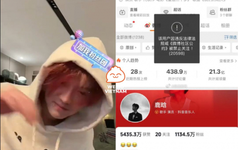 Lộc Hàm bị khóa tài khoản mạng xã hội do văng tục khi livestream