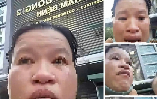 Video phụ nữ ôm con khóc cầu cứu trước cổng bệnh viện là dàn dựng