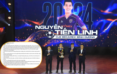 Tiến Linh có hành động ý nghĩa sau khi đoạt Quả bóng vàng 2024