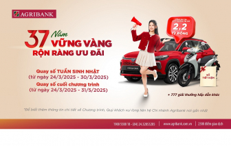 Agribank dành 2,2 tỉ đồng tặng khách hàng tham gia quay số trực tiếp nhân dịp sinh nhật 37 năm Agribank